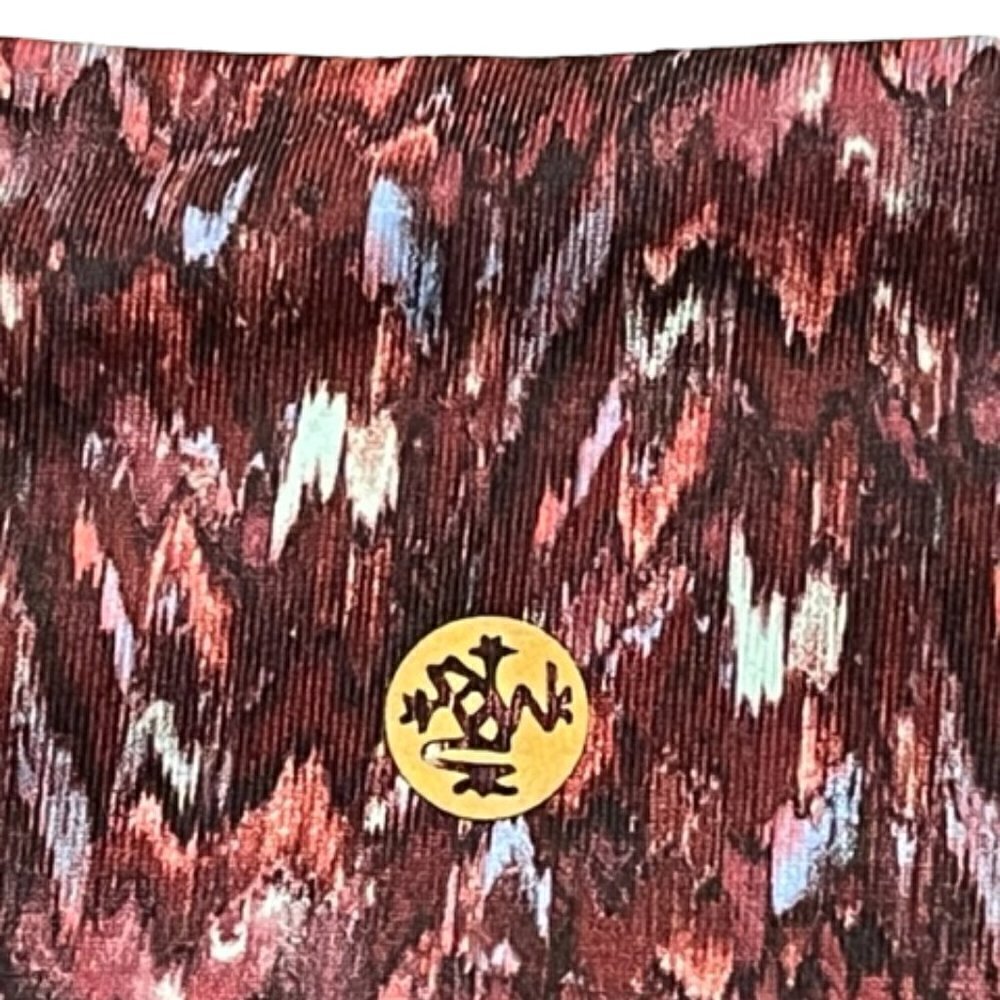 Manduka NWOT Women's Yoga Legging Essential Capri in Adaptation Print Burgundy M - Picture 14 of 14